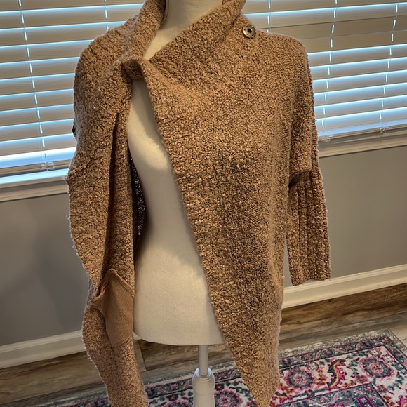 Design Lab mauve pink and black heather cardigan sweater with snap buttons - Picture 5 of 12